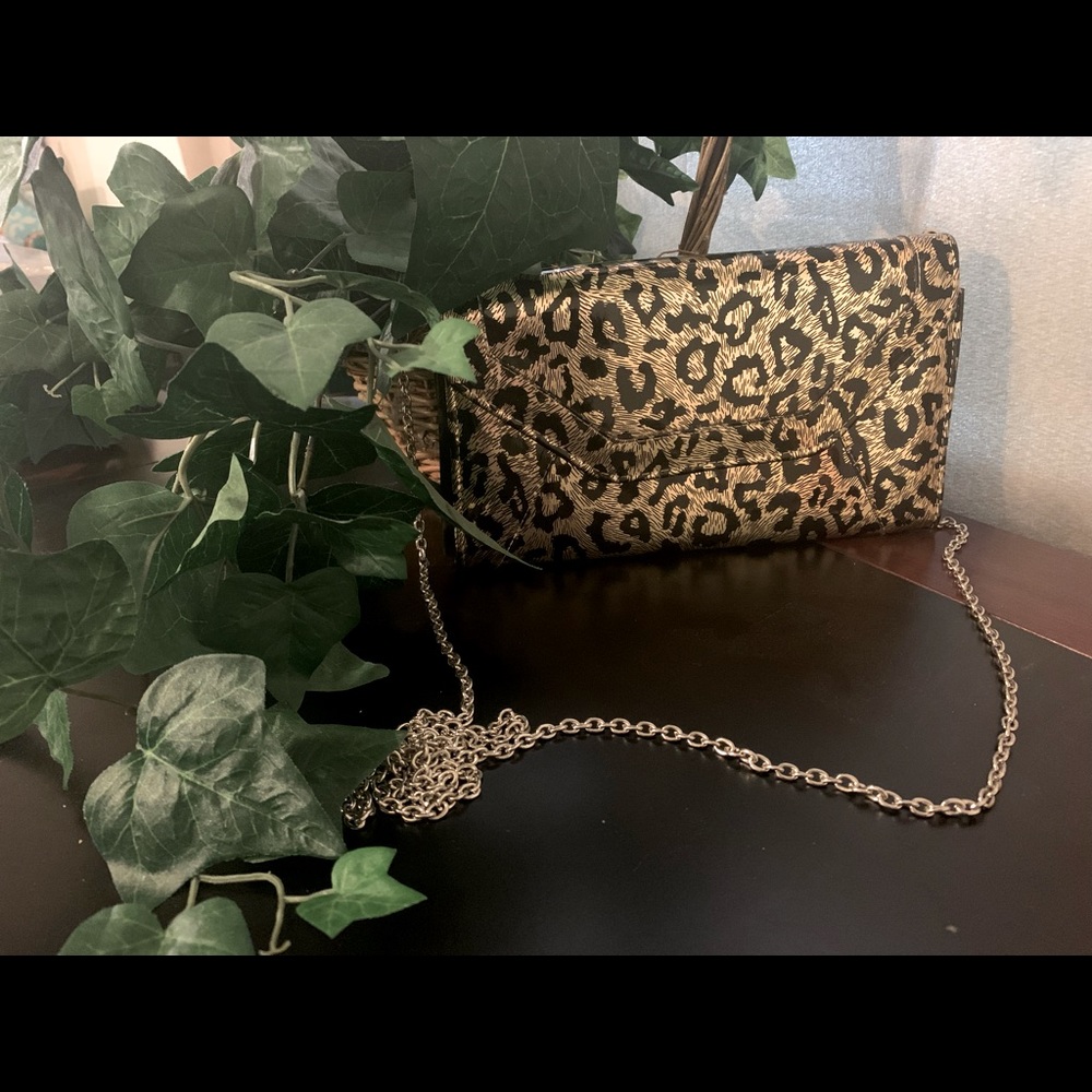Wild and fun leopard print over the shoulder/clutch purse